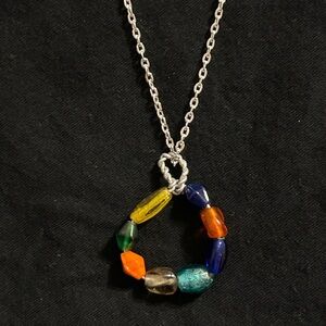Multicolor Beaded Pendant Necklace
